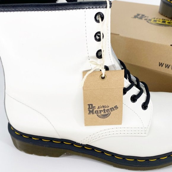 Dr. Martens 1460 Unisex Adults 11822100 White Smooth Combat Boots Size M 10 W 11 - Picture 3 of 6